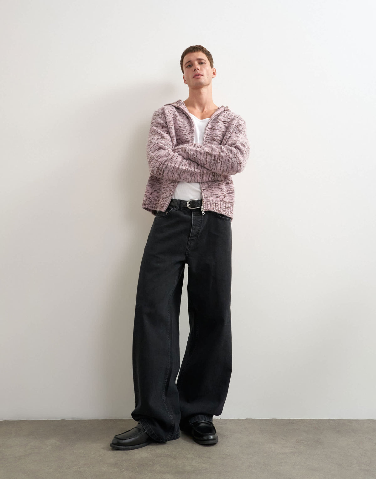 Topman rigid baggy fit jean in washed black