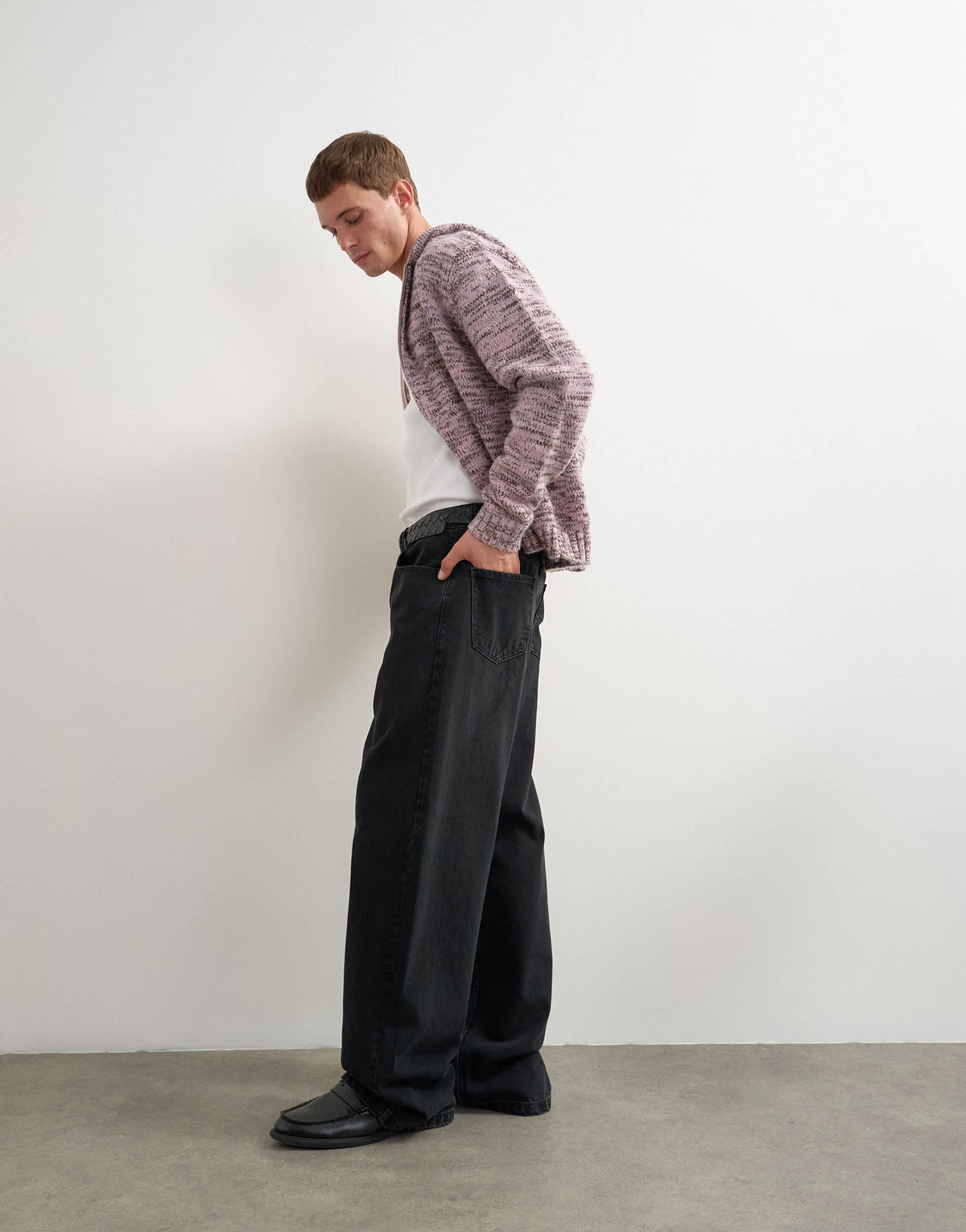 Topman rigid baggy fit jean in washed black