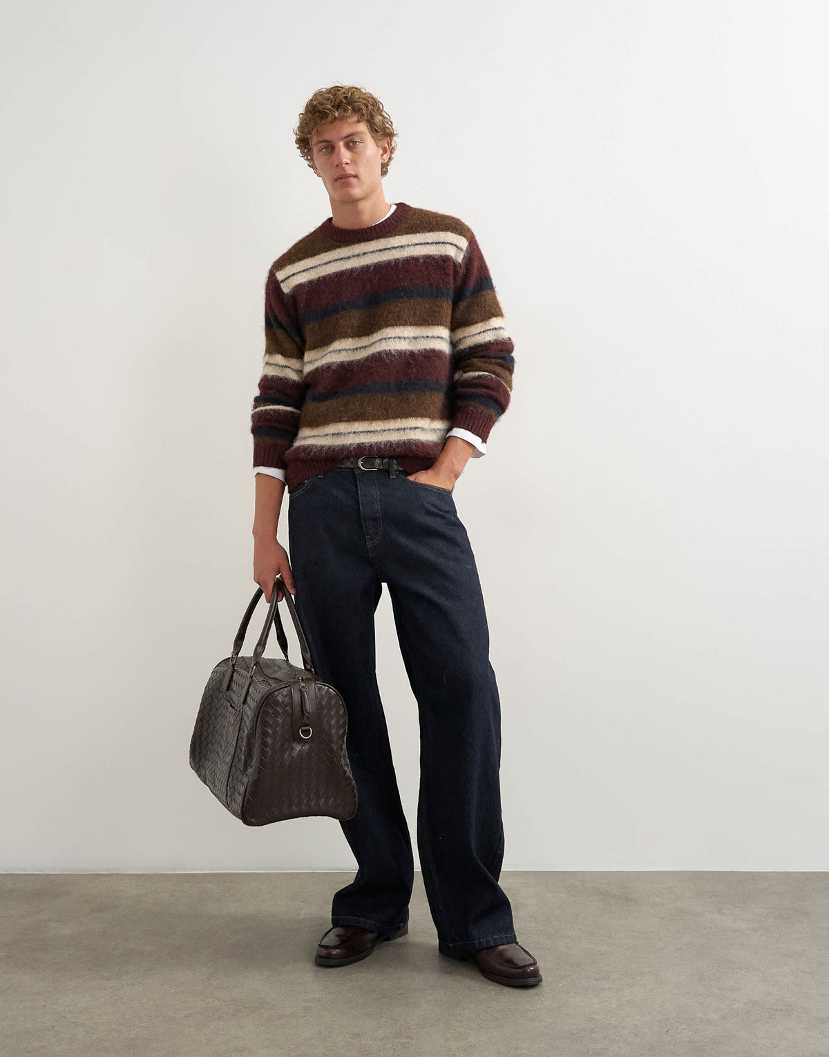 Topman rigid baggy fit jean in rinse wash
