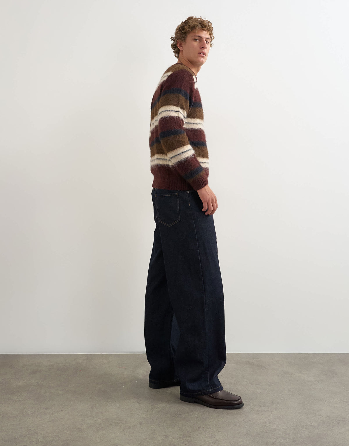 Topman rigid baggy fit jean in rinse wash