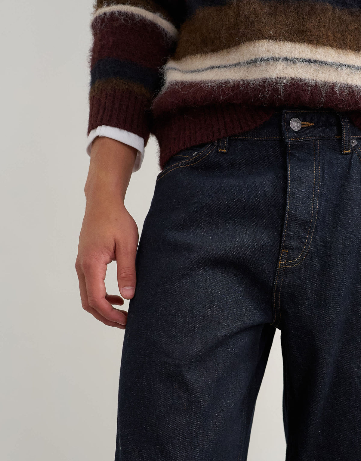 Topman rigid baggy fit jean in rinse wash