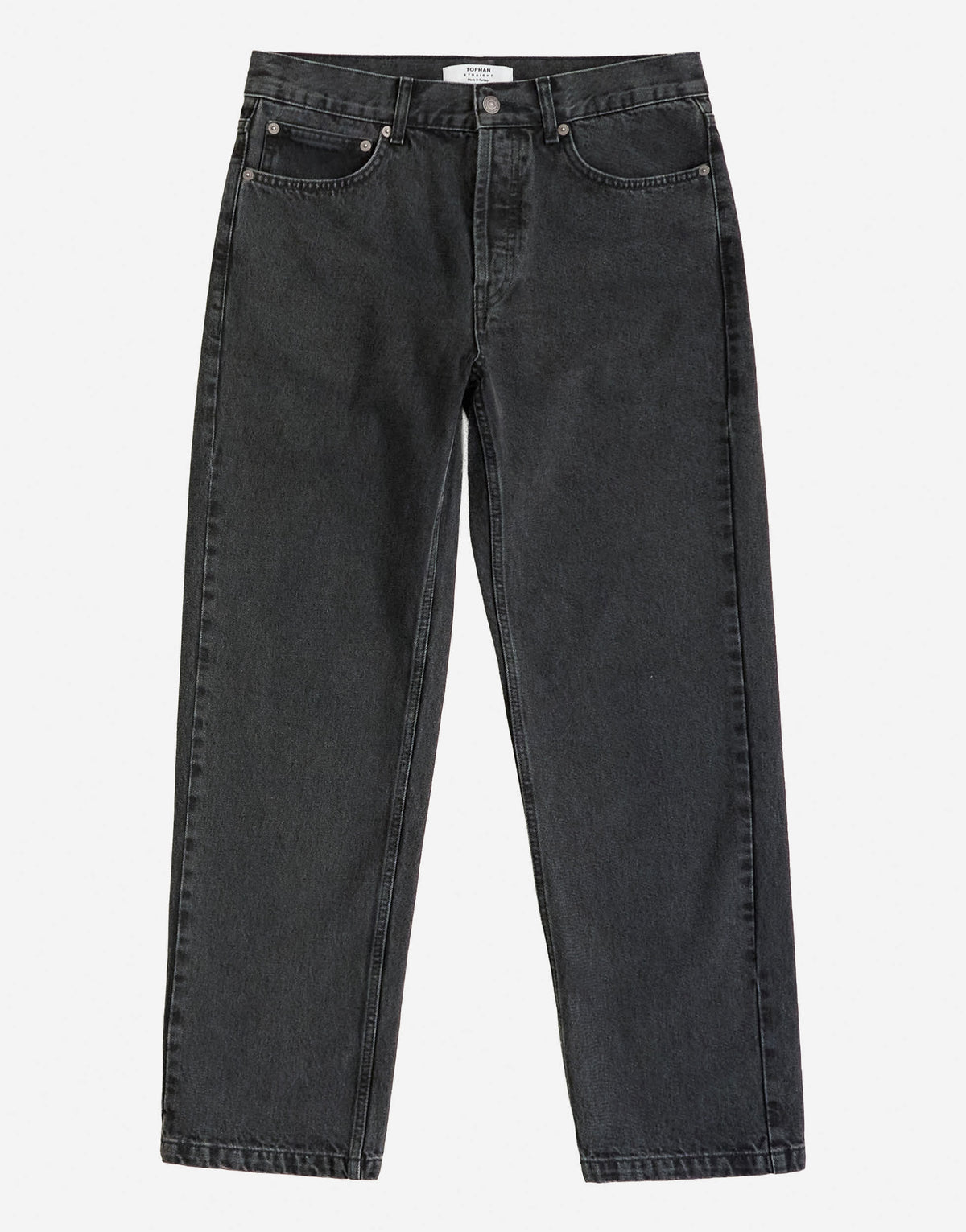 Topman rigid straight fit jean in clean washed black