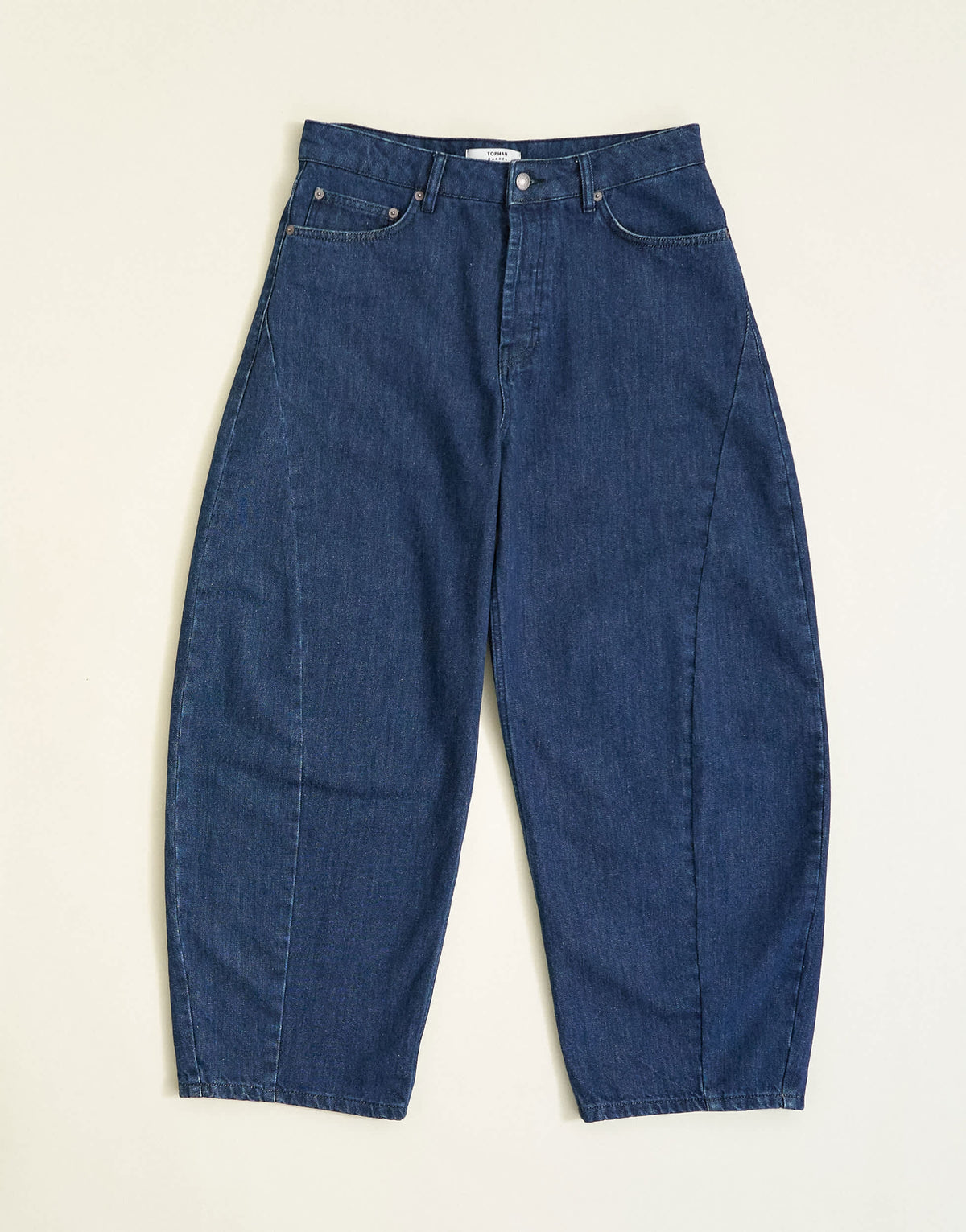 Topman rigid barrel fit jean in dark wash