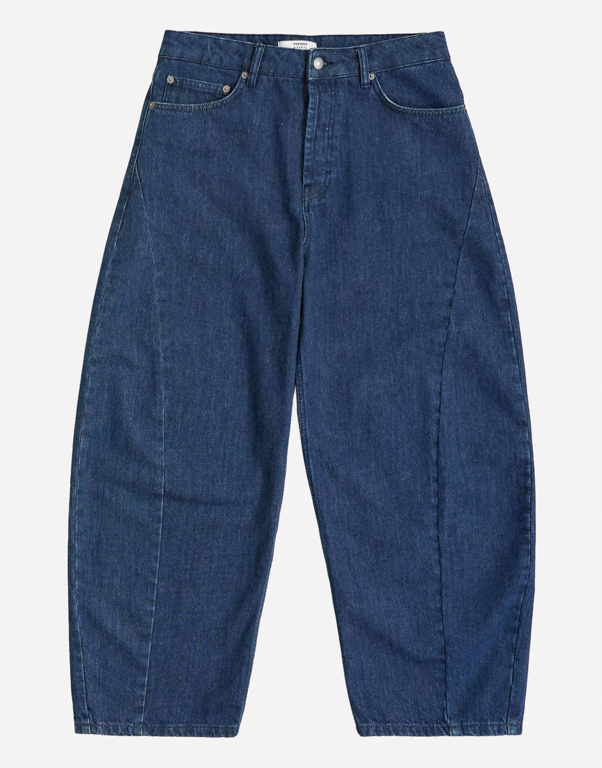 Topman rigid barrel fit jean in dark wash
