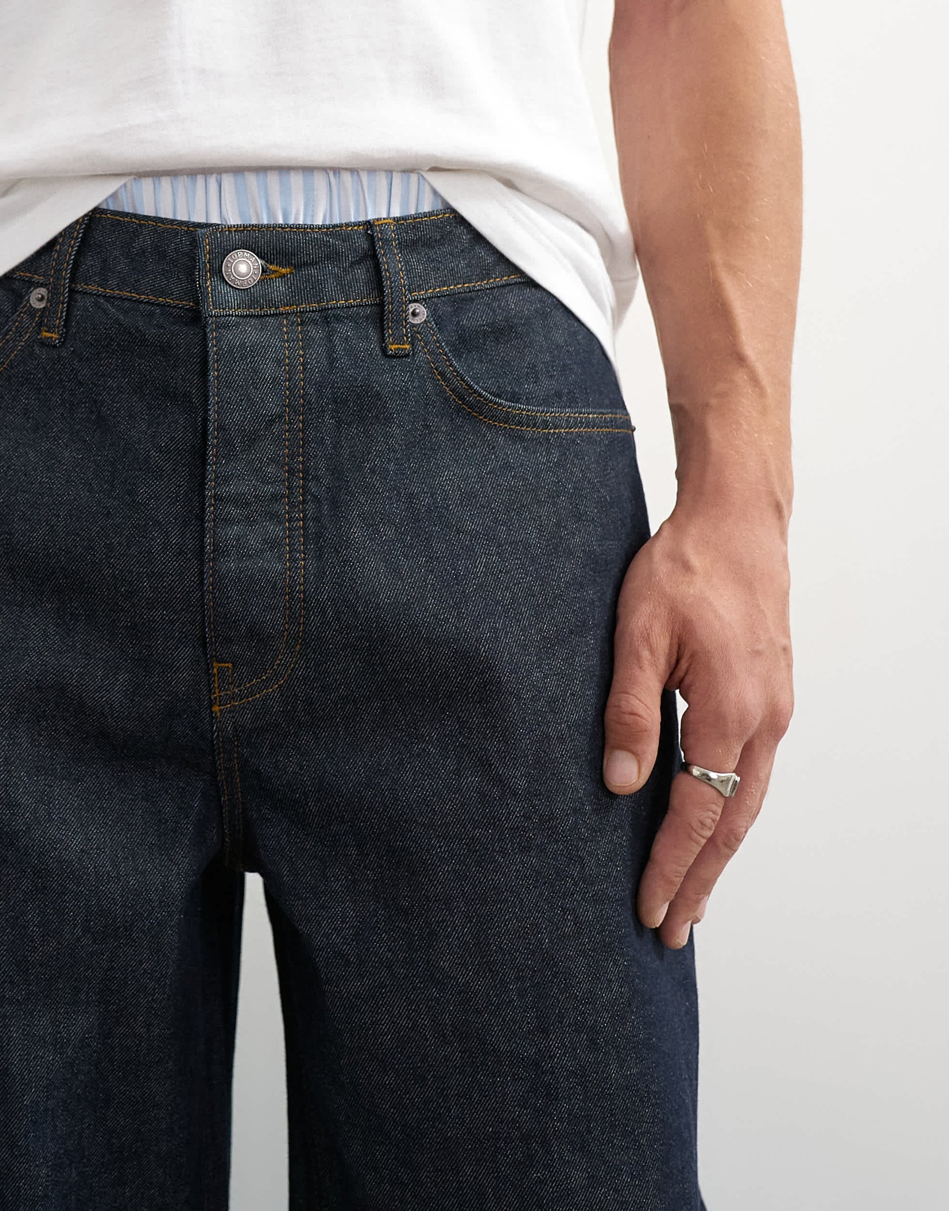 Topman rigid baggy fit jean in raw