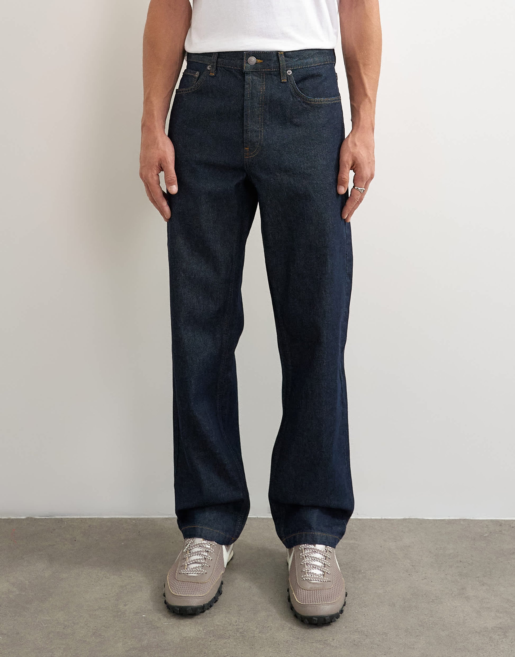 Topman rigid straight fit jean in raw