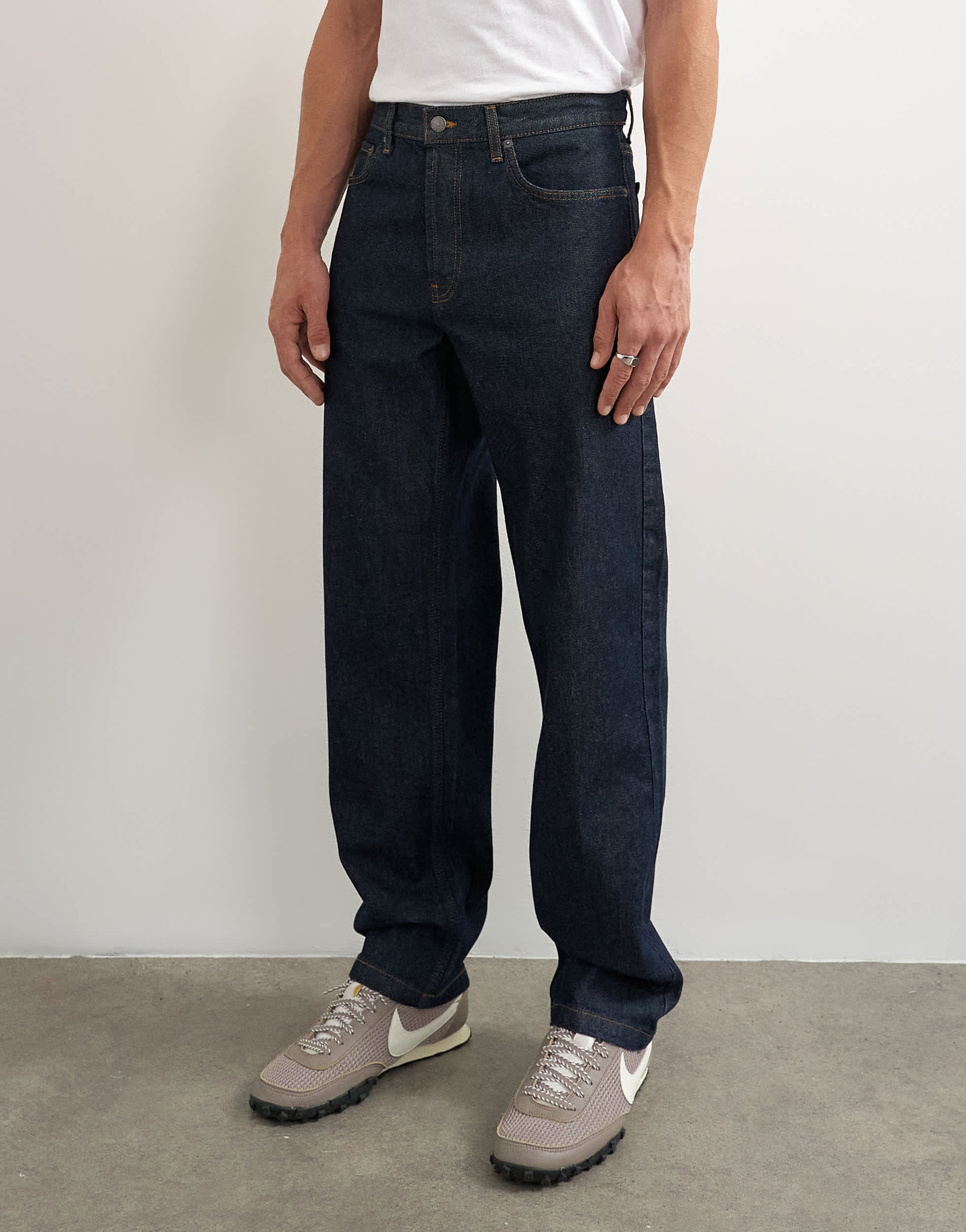 Topman rigid straight fit jean in raw
