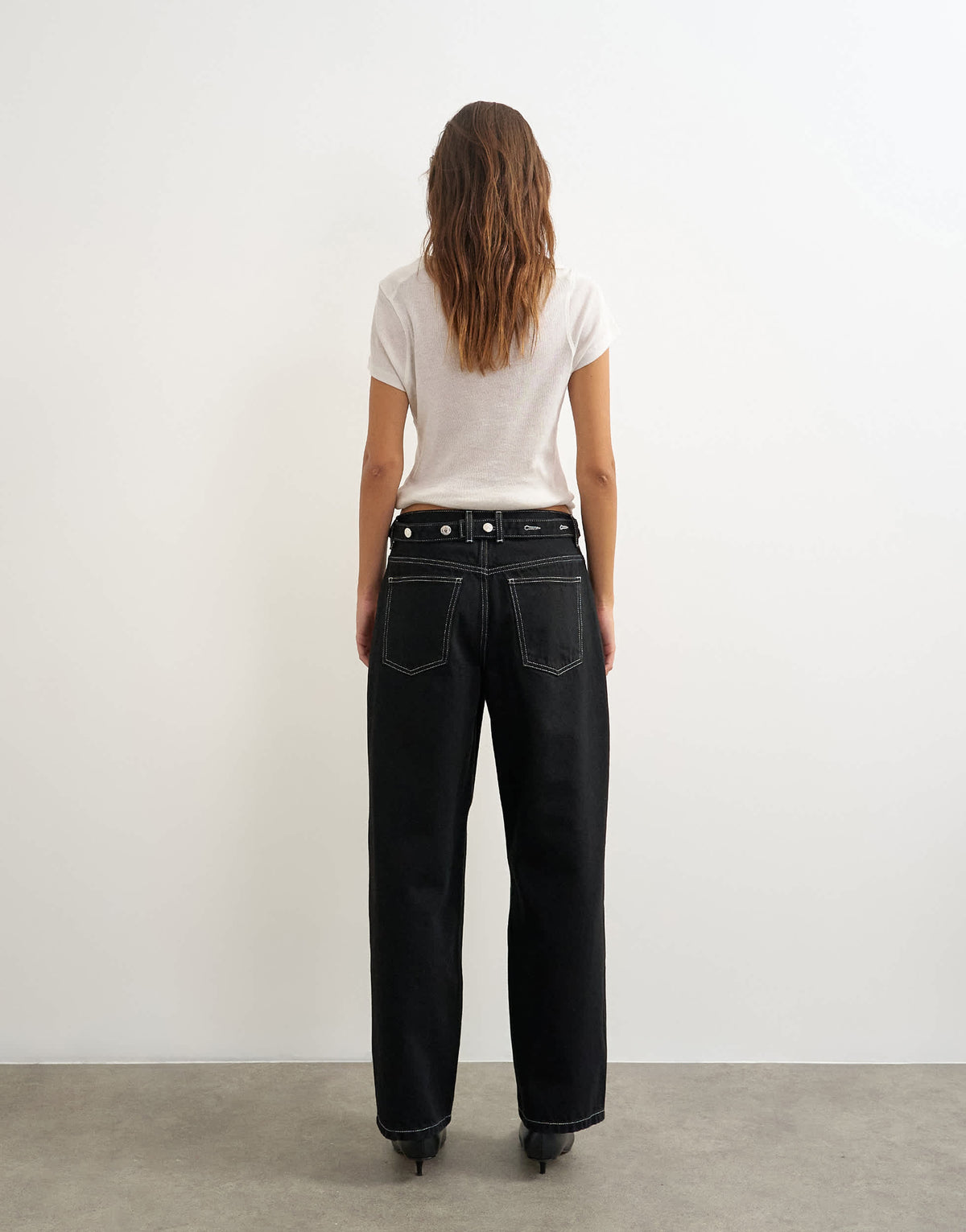 Topshop Dillan baggy low rise jean in clean black