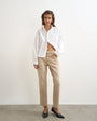 Topshop Orson comfort stretch straight leg ankle grazer jean in winter oat
