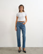 Topshop Orson comfort stretch straight leg ankle grazer jean in mid blue