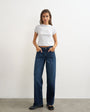 Topshop Cinch low rise relaxed jean in blue black