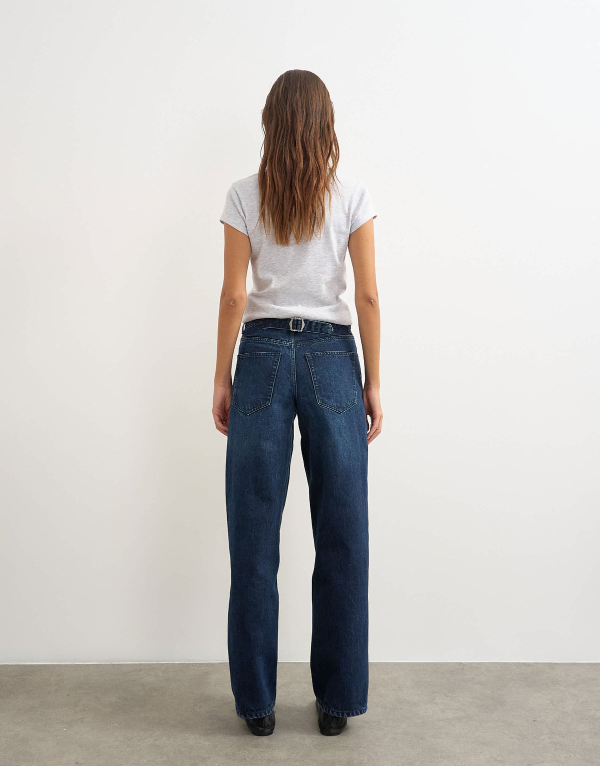 Topshop Cinch low rise relaxed jean in blue black