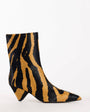 Topshop Kiki cone heel ankle boot in zebra hair on real leather
