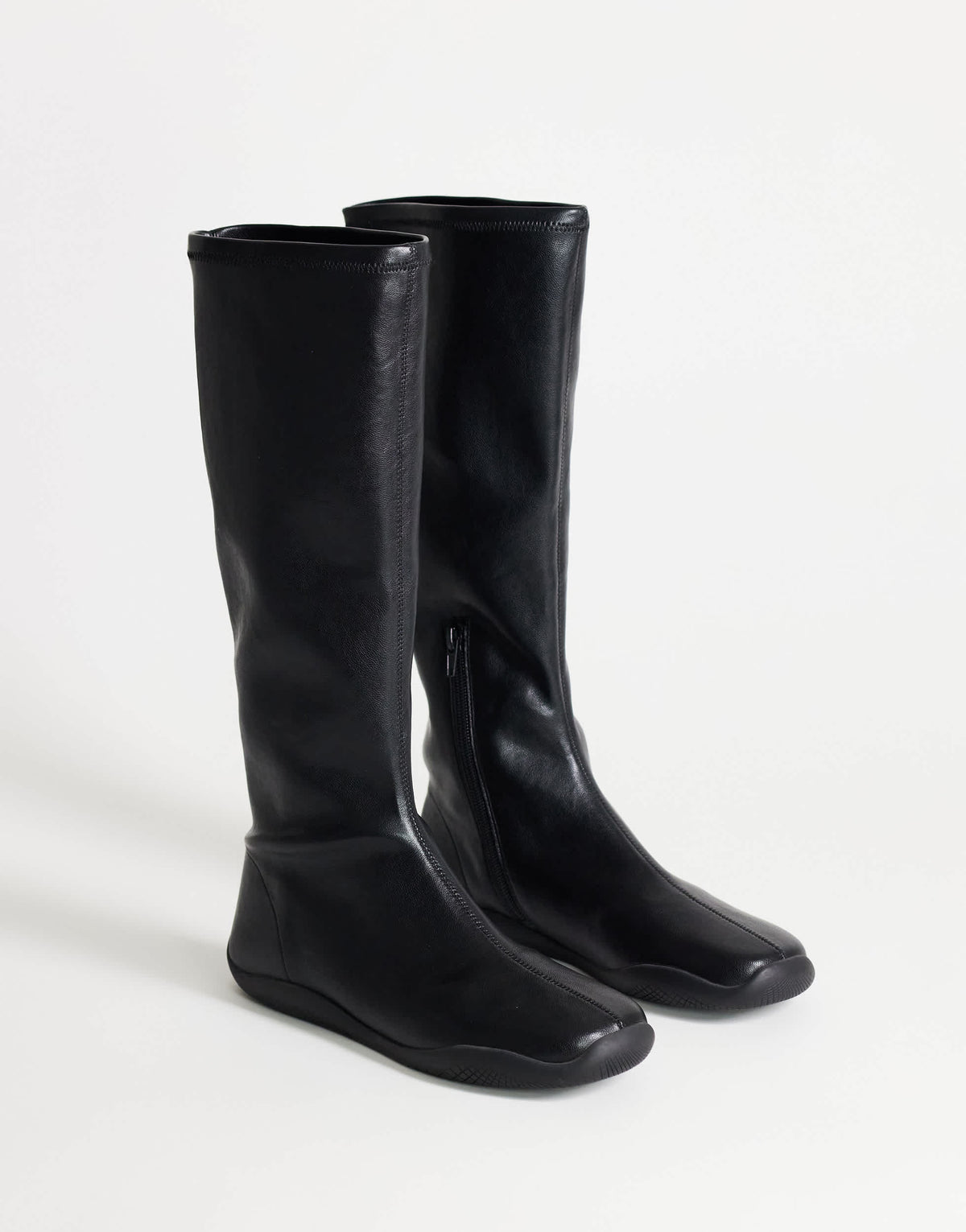 Topshop Luca sporty knee high boot in black