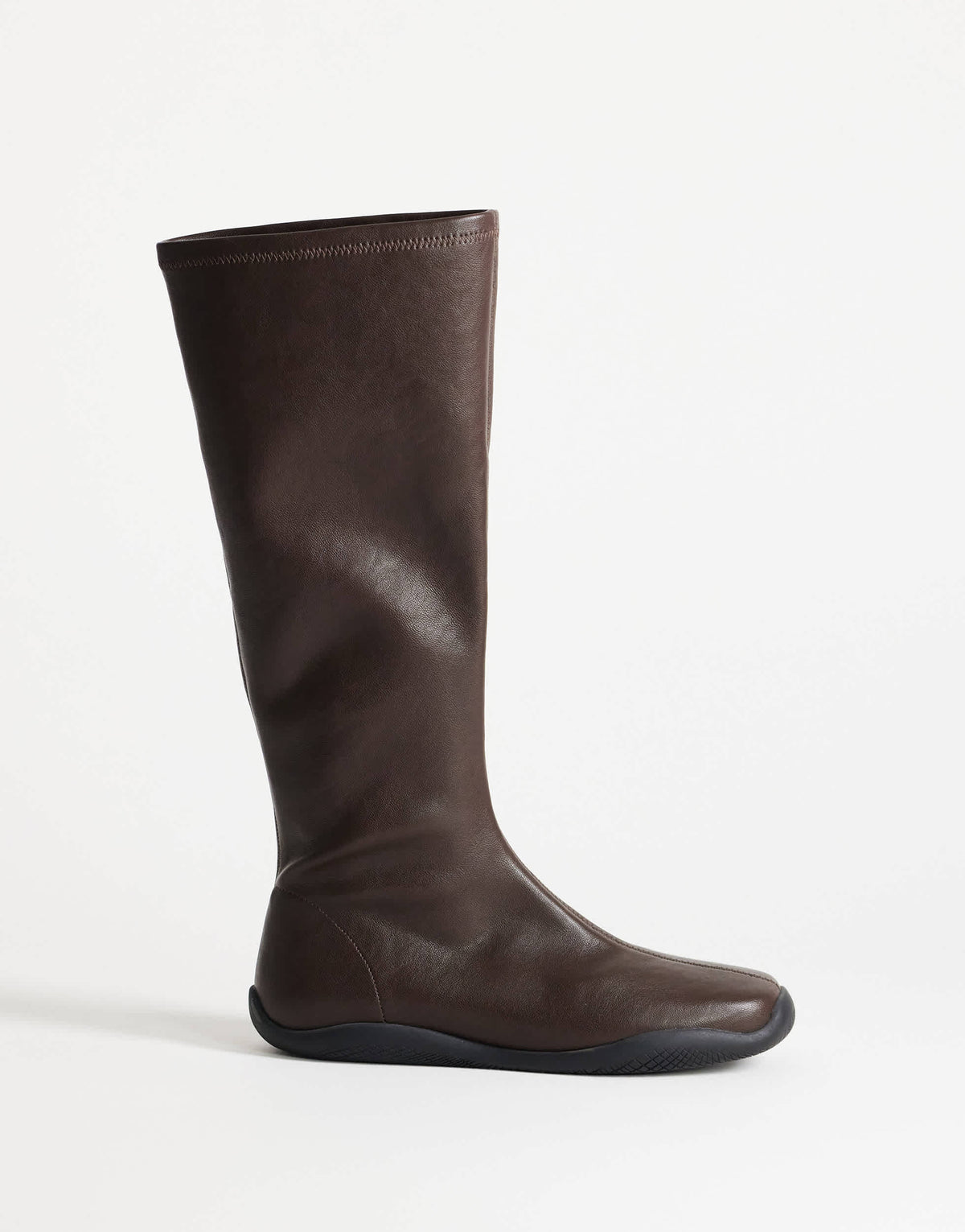 Topshop Luca sporty knee high boot in chocolate