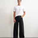 Topman rigid baggy fit jean in black