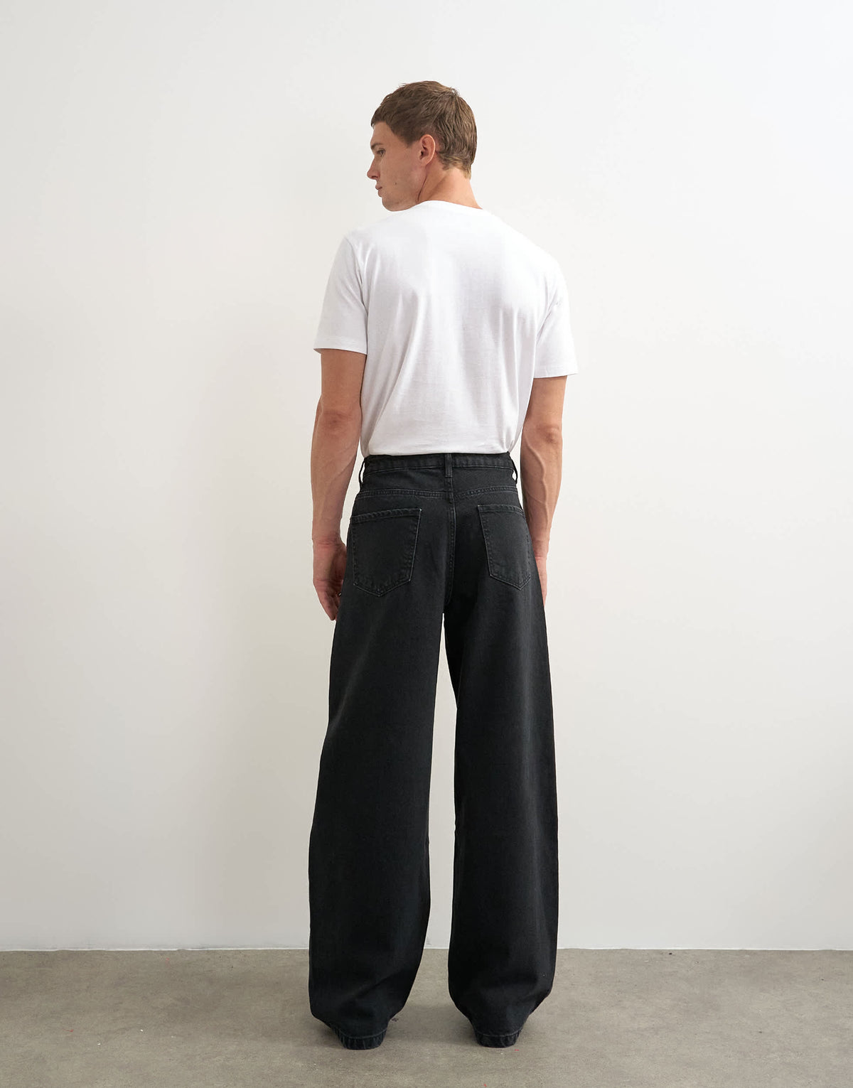 Topman rigid baggy fit jean in black