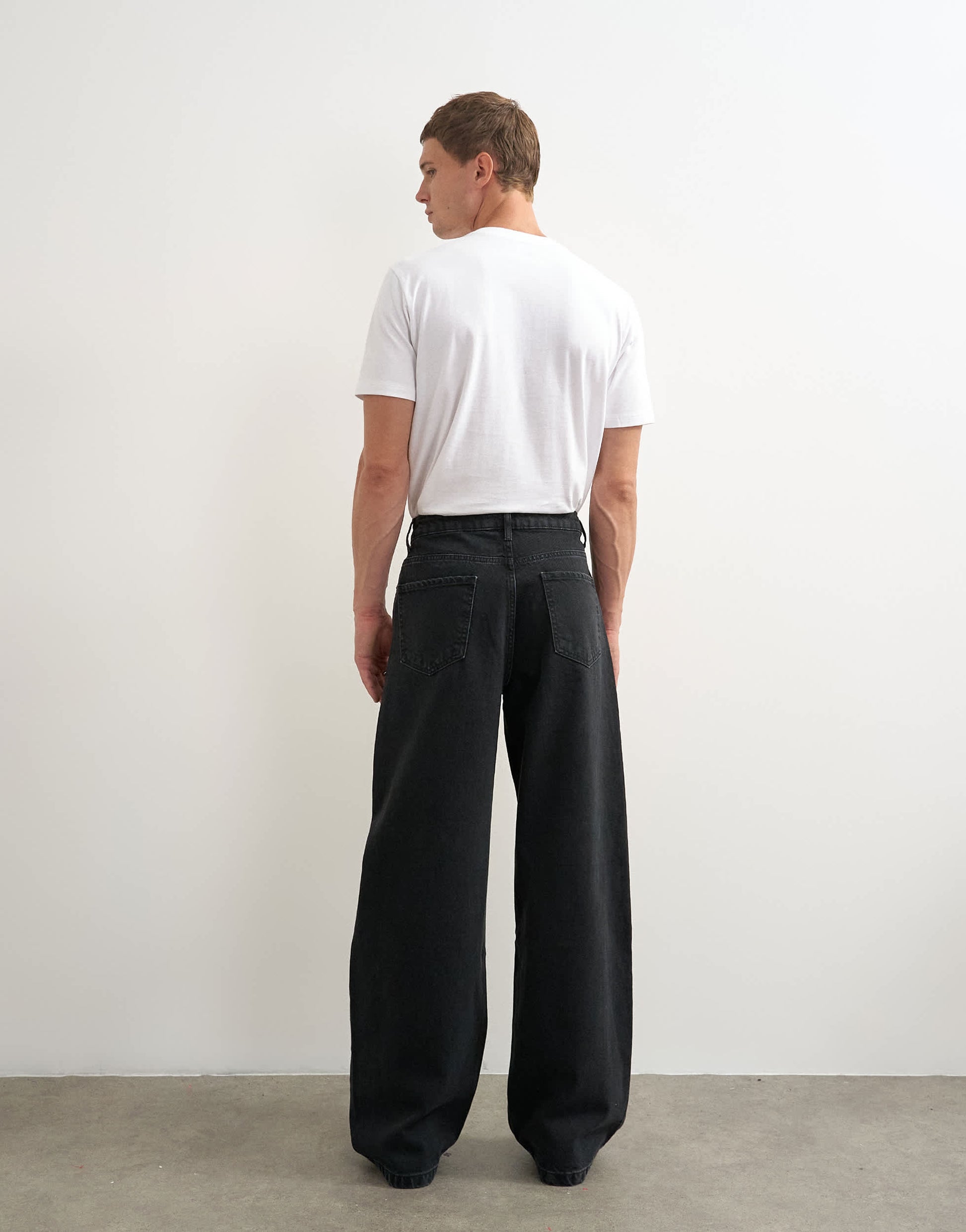 Topman rigid baggy fit jean in black