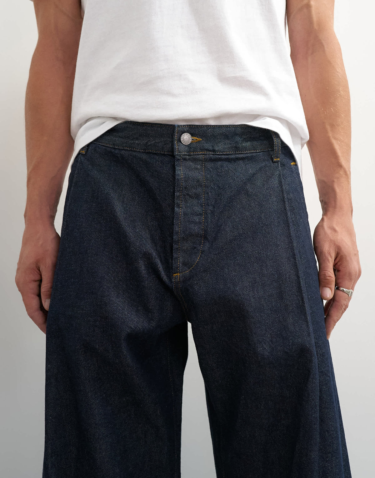 Topman rigid baggy fit jean with pleats in raw