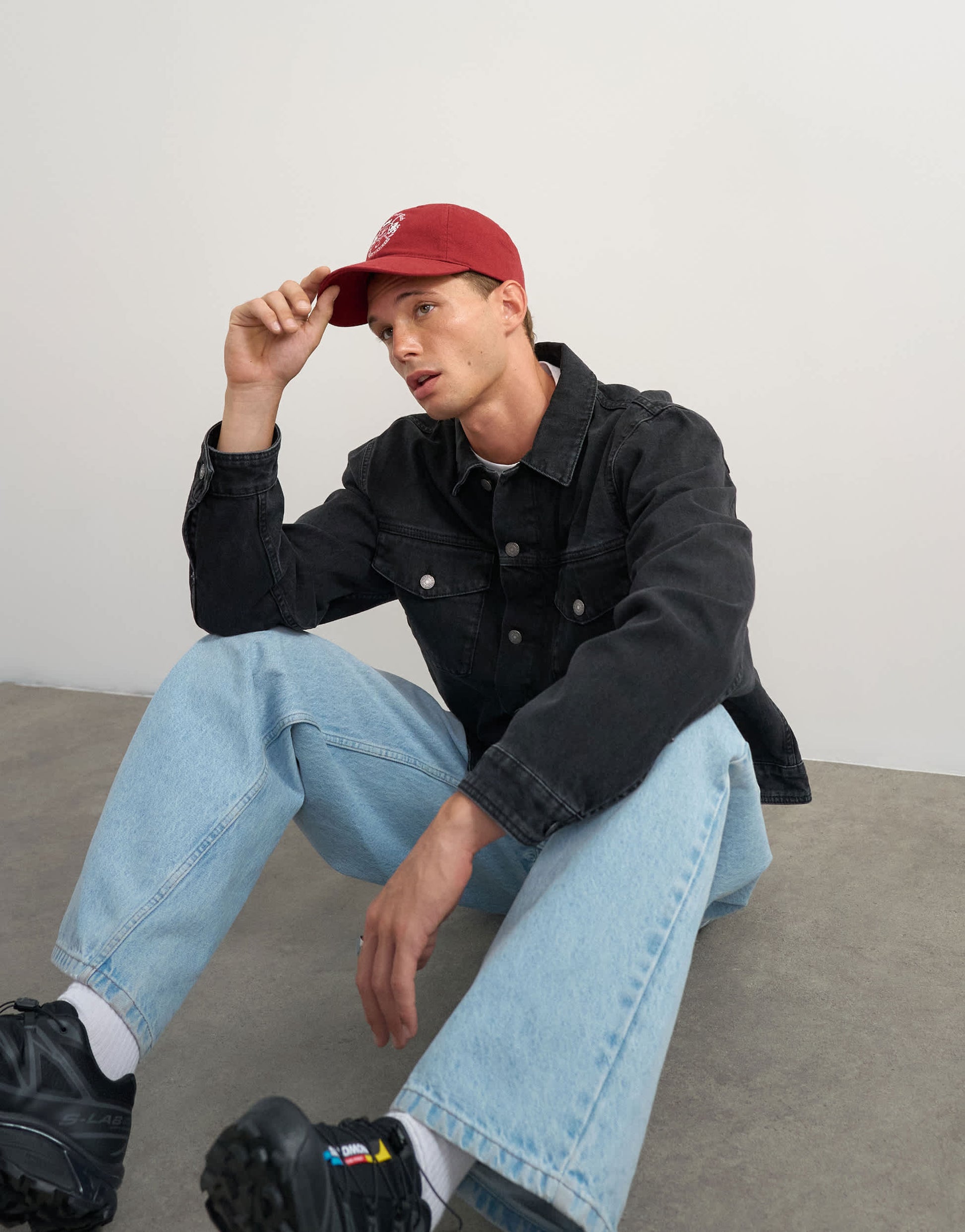 Topman classic western denim jacket in washed black
