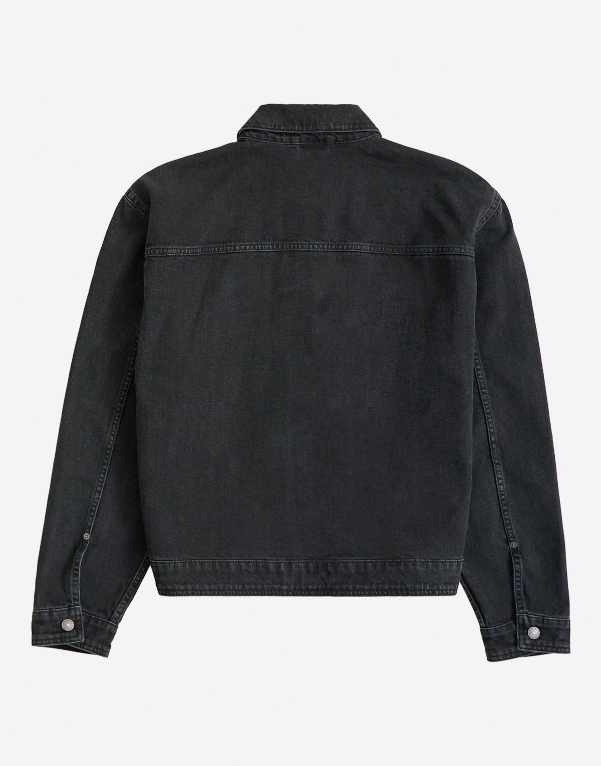 Topman classic fit western denim jacket in washed black