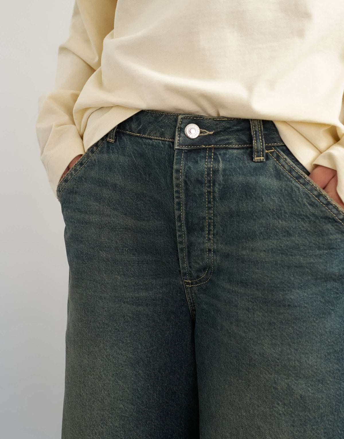 Topshop Baggy low rise urban culotte in dirty blue