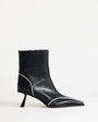 Topshop Keaton angular heeled ankle boot with piping in black