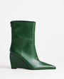 Topshop Kendrick sculpted wedge ankle boot in dark green