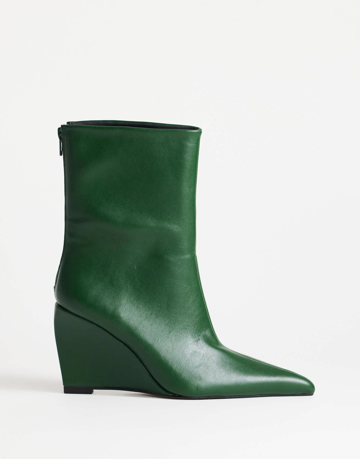 Topshop Kendrick sculpted wedge ankle boot in dark green