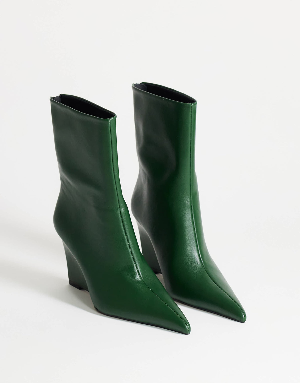 Topshop Kendrick sculpted wedge ankle boot in dark green
