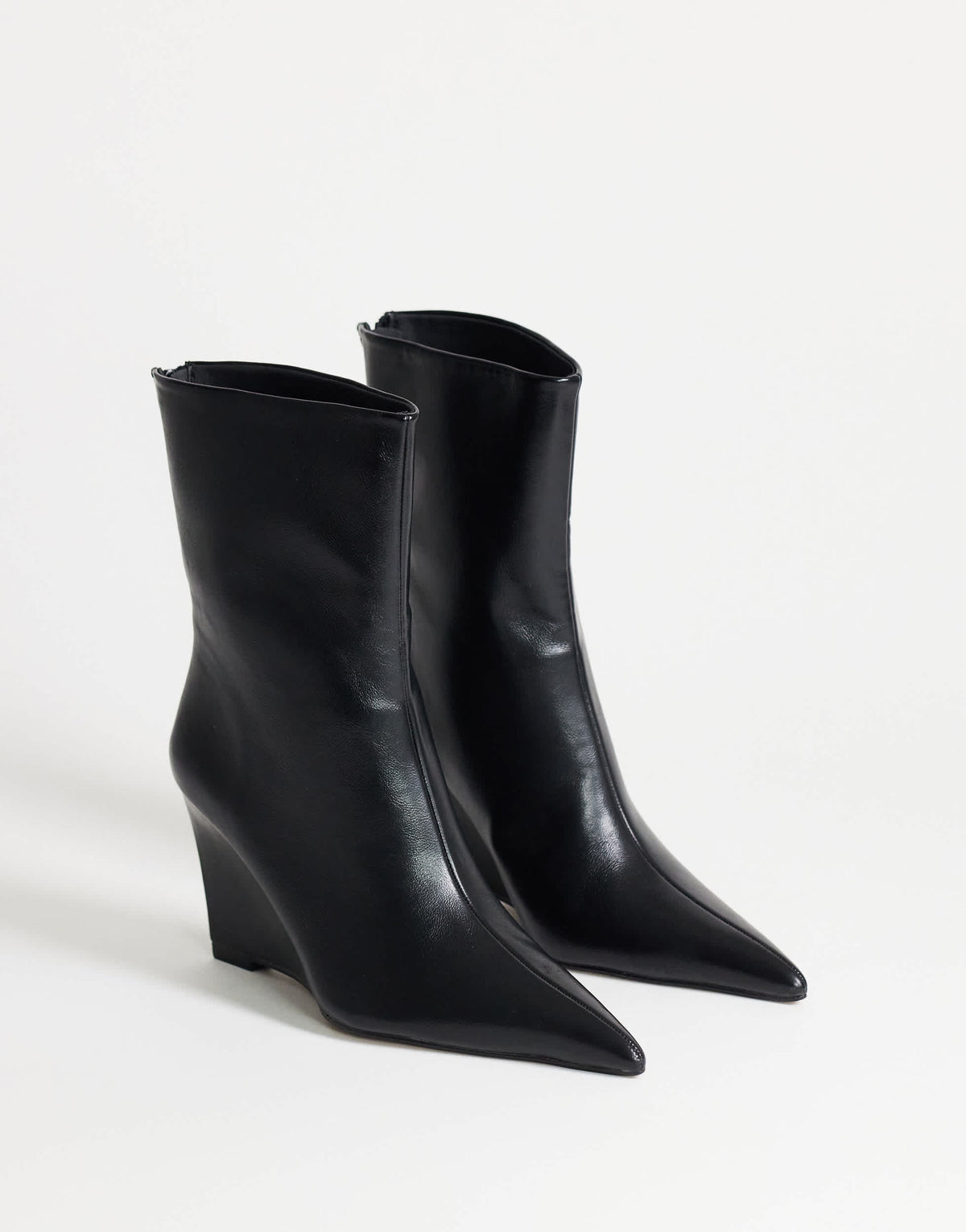 Topshop Kendrick sculpted wedge ankle boot in black