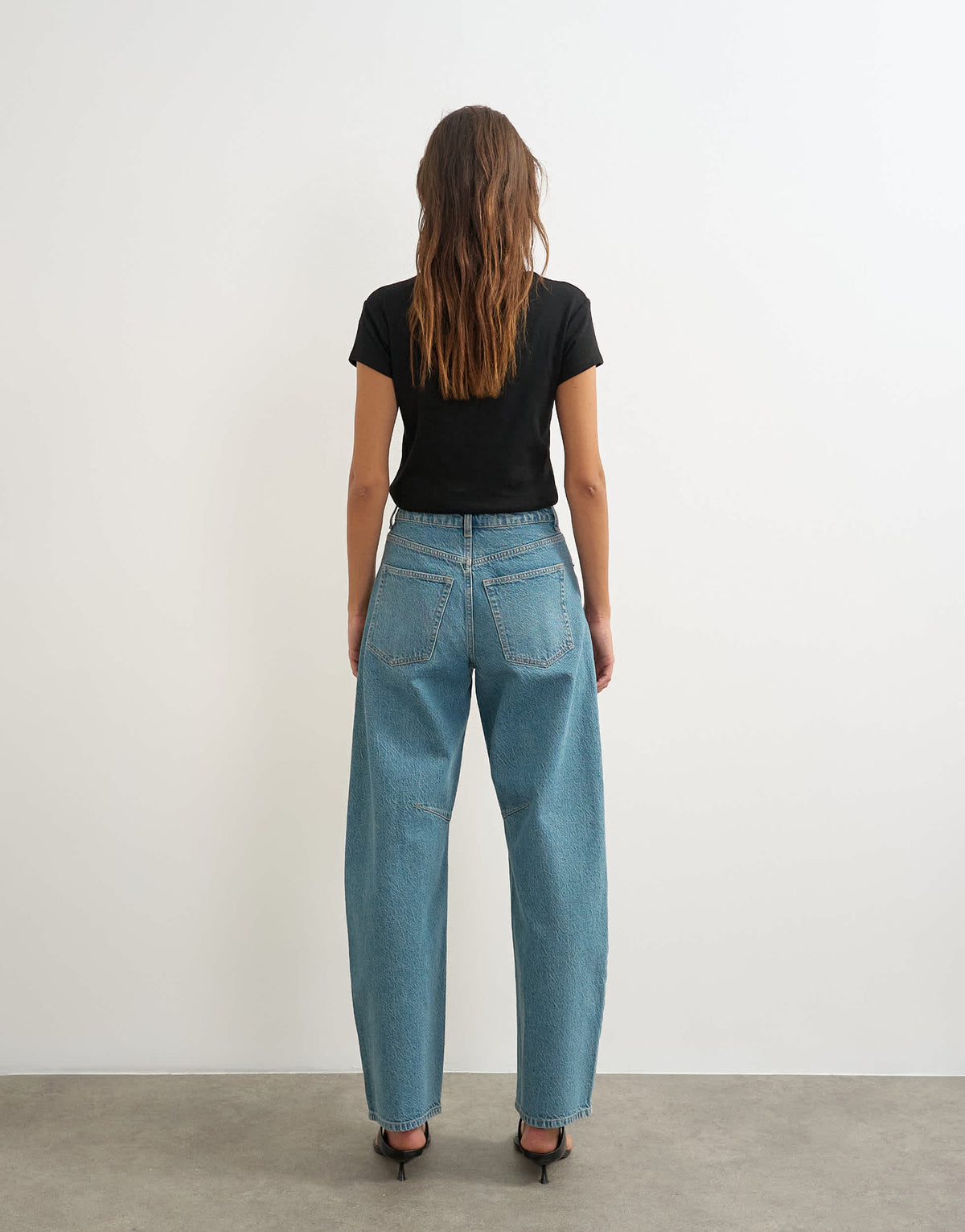 Topshop Barrel mid rise jean in green cast