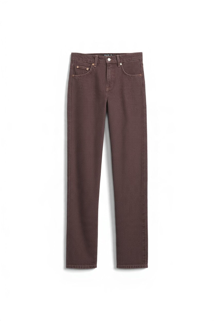 Topshop Cinch low rise relaxed jean in chocolate