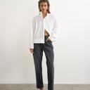 Topshop Orson comfort stretch straight leg ankle grazer jean in washed black