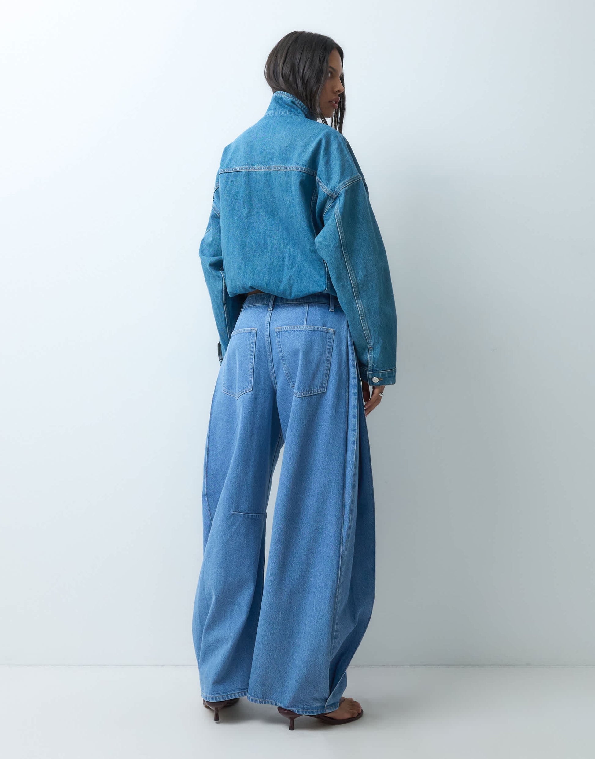 Topshop side pleat cocoon jean in bleach
