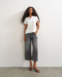 Topshop relaxed mid rise crop jean in washed black
