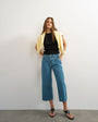 Topshop Relaxed Mid Rise Crop jean in green cast