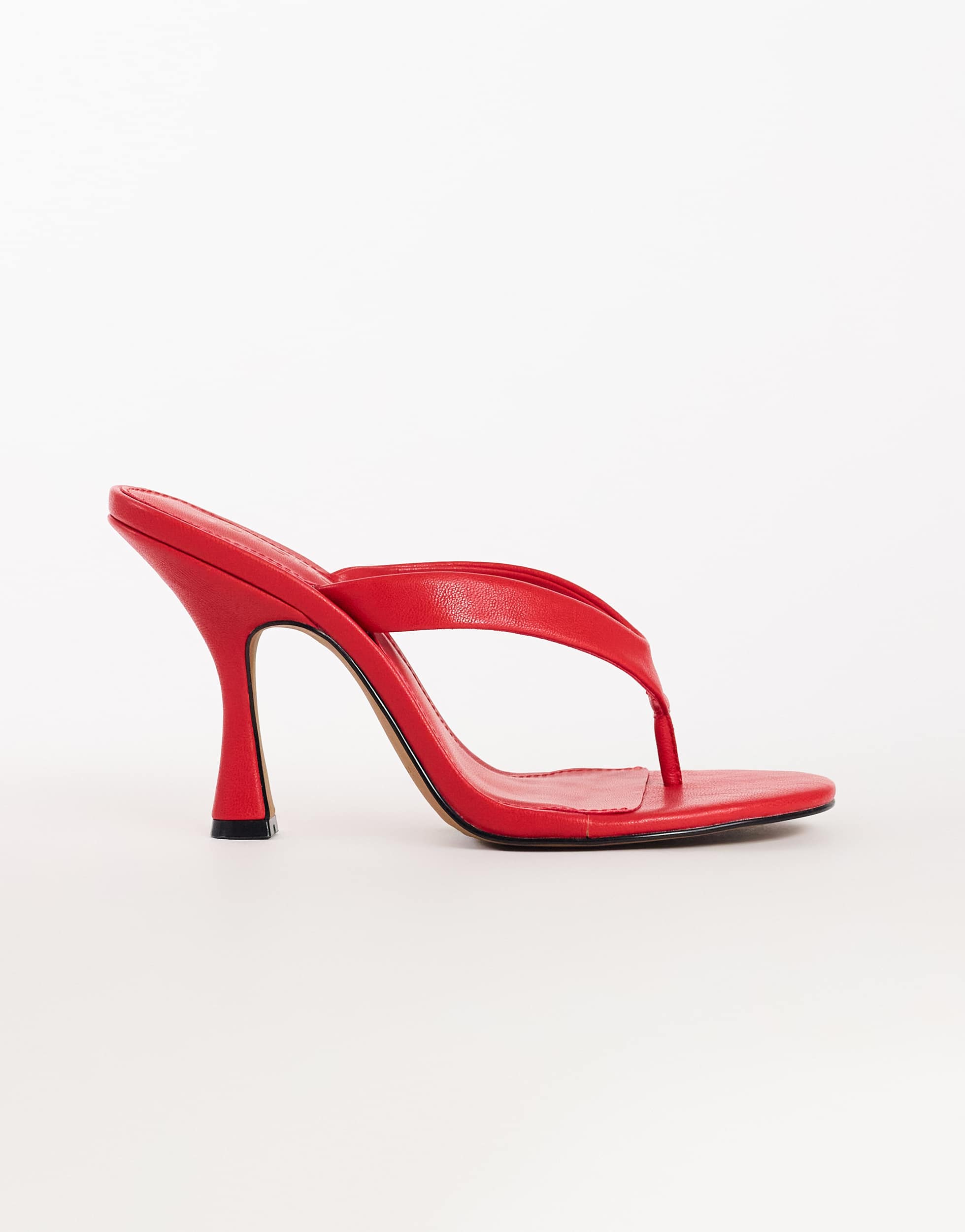 Topshop Nina toe thong heeled sandal in red
