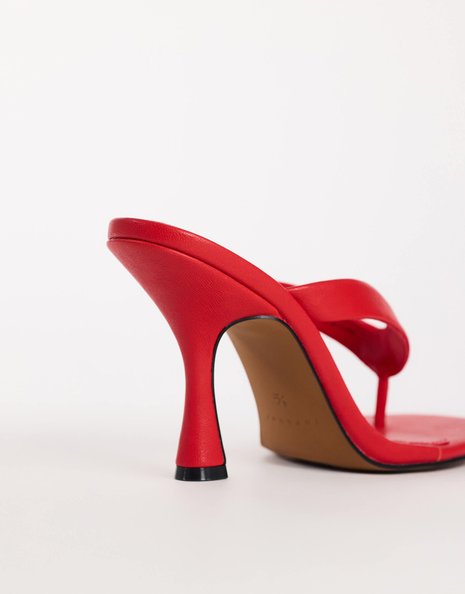 Topshop Nina toe thong heeled sandal in red