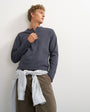 Topman relaxed fit crop heavyweight slub raw edge henley in slate