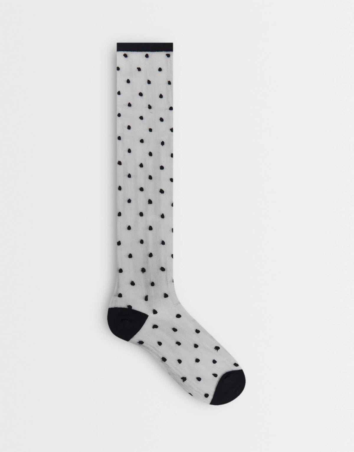Topshop spot sheer knee-high socks in black