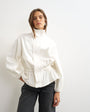 Topshop Elasticated waist funnel jacket in bone