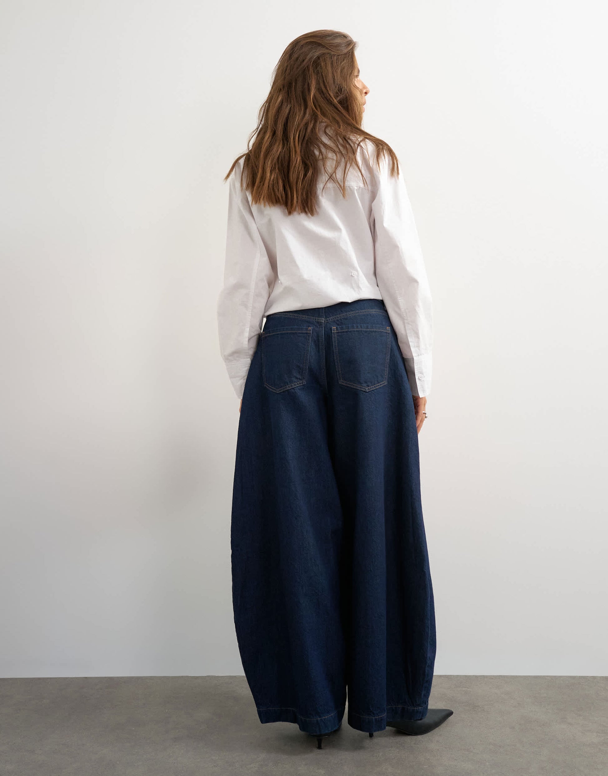 Topshop Harper baggy barrel jean in rinse wash