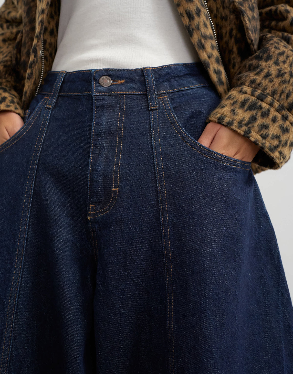 Topshop Harper baggy barrel jean in rinse wash