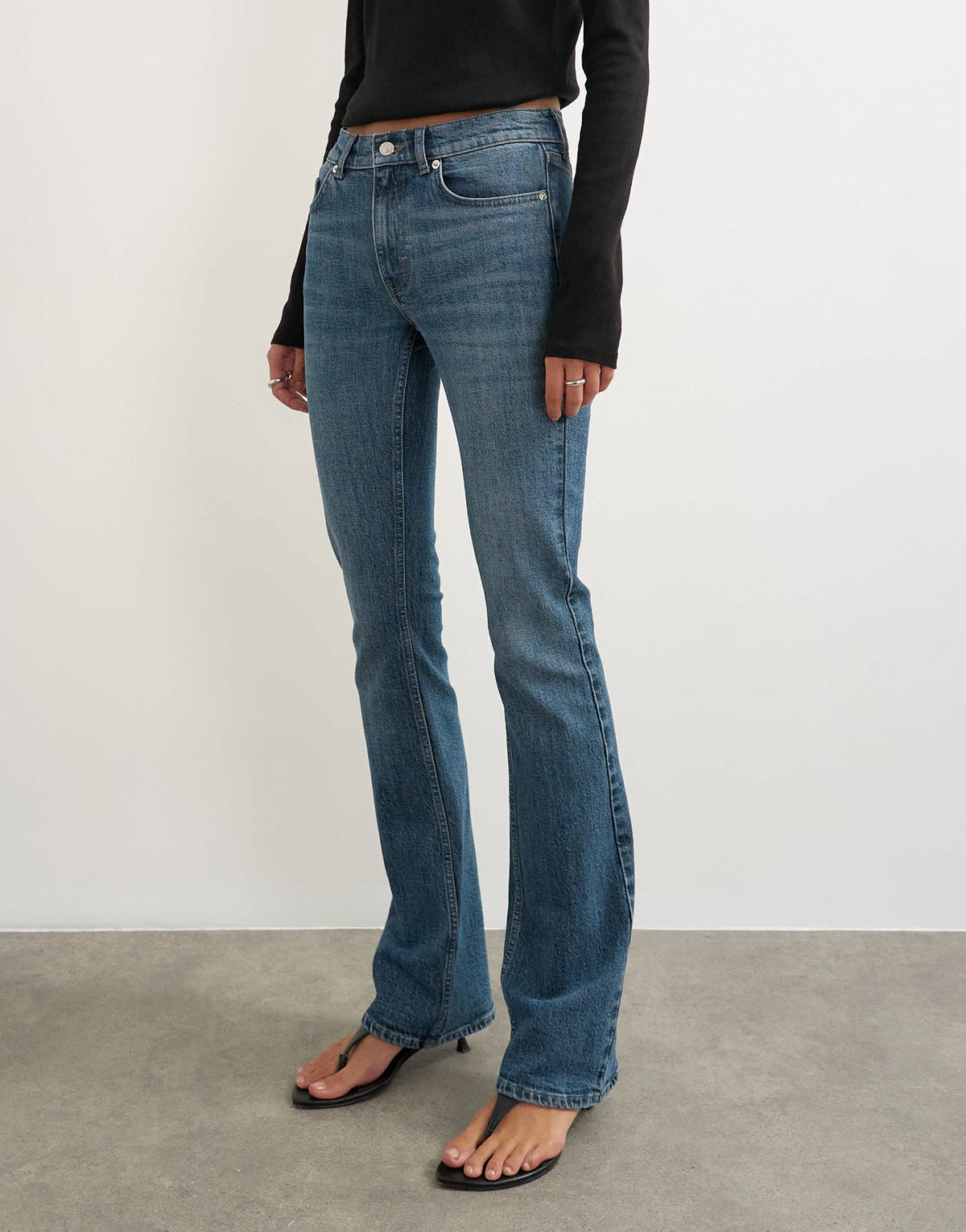Topshop 90's bootcut low rise jean in deep blue 