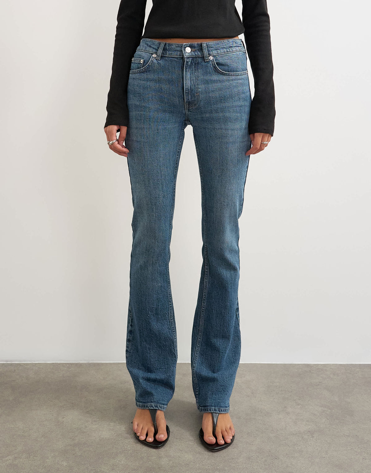 Topshop 90's bootcut low rise jean in deep blue 