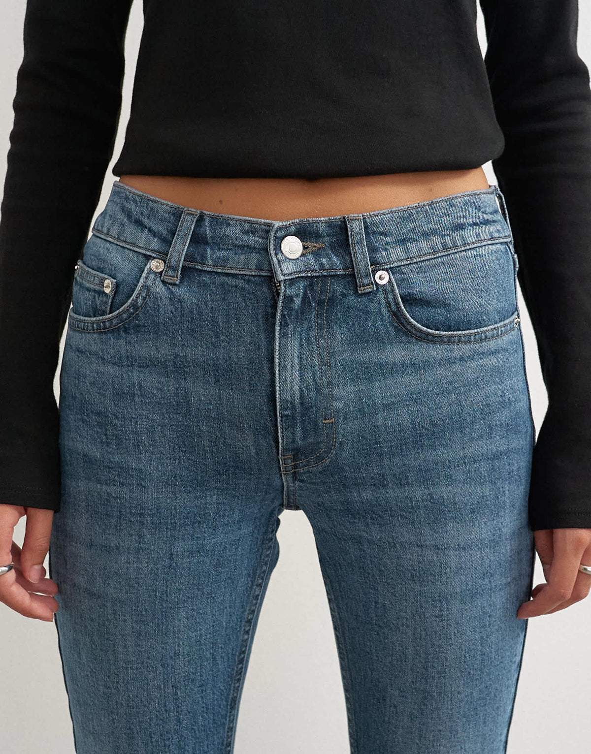 Topshop 90's bootcut low rise jean in deep blue 