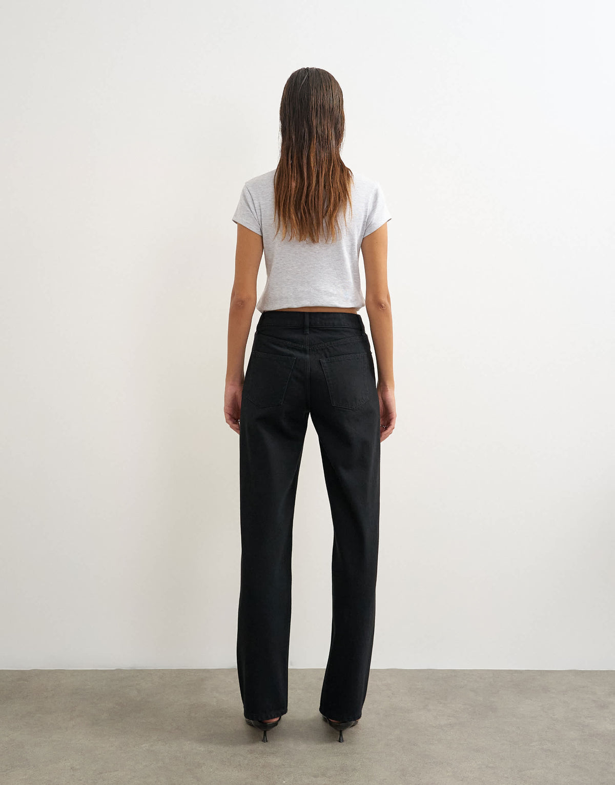 Topshop Vintage straight mid rise jean in clean black