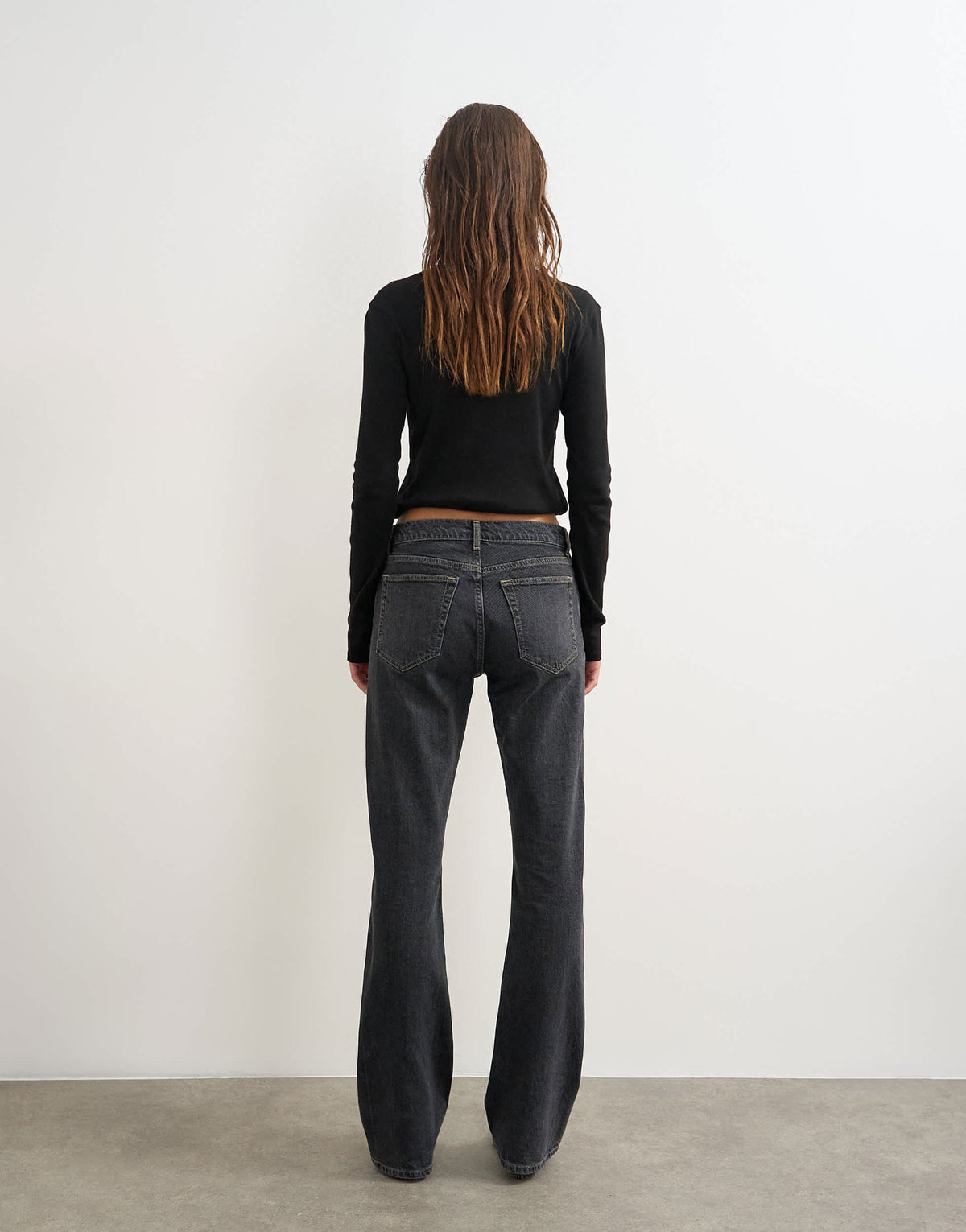 Topshop 90's bootcut low rise jean in washed black