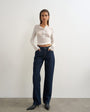Topshop Vintage straight mid rise jean in rinse indigo